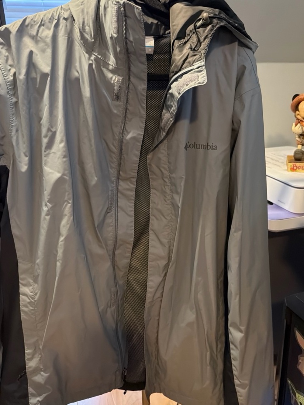 Columbia Men's Hooded Raincoat - Gray